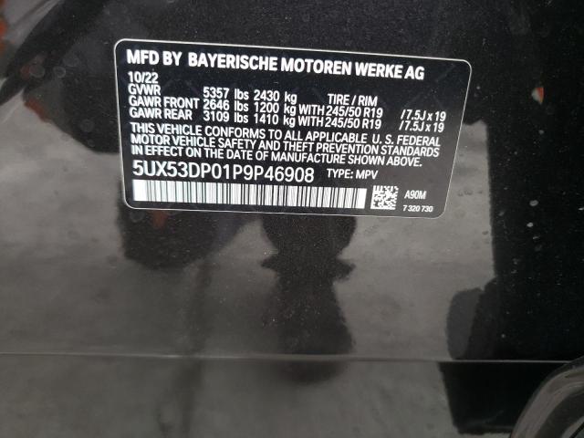 5UX53DP01P9P46908 BMW X3 Xdrive30i