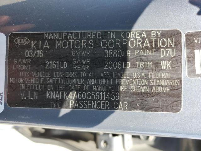 KNAFK4A60G5611459 KIA FORTE LX