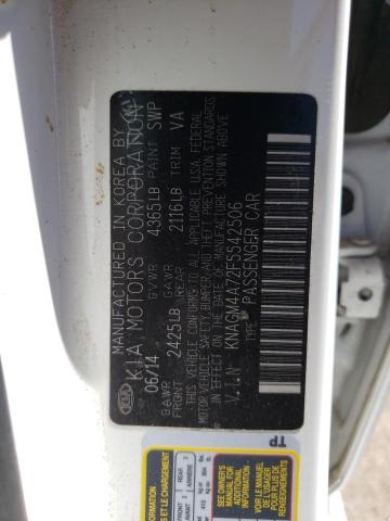 KNAGM4A72F5542506 KIA Optima Lx