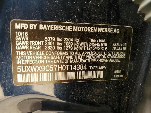 5UXWX9C57H0T14384 BMW X3 Xdrive2 2017. Фото: 12