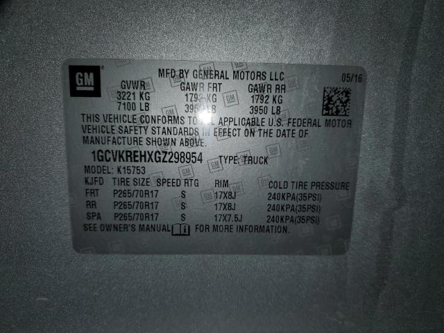 2016 CHEVROLET SILVER 4X4 1GCVKREHXGZ298954