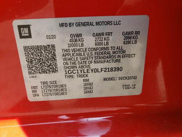 2020 CHEVROLET SILVRK1500 - 1GC1YLEY0LF218390