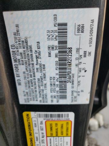 3FA6P0LU1KR212368 2019 FORD FUSION, photo no. 12