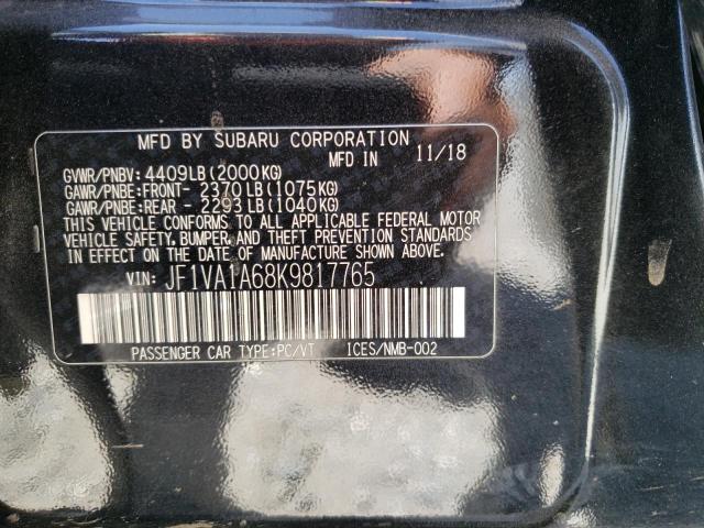 JF1VA1A68K9817765 Subaru WRX