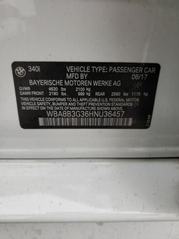 WBA8B3G36HNU36457 BMW 340 I