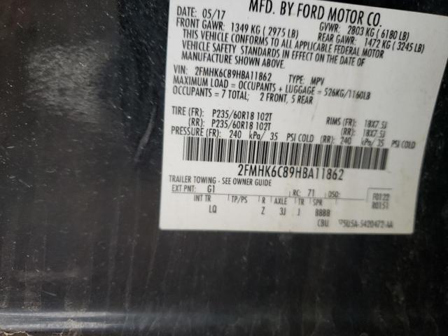 2FMHK6C89HBA11862 Ford FLEX SEL
