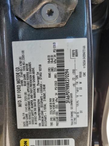 3FA6P0T98KR270294 Ford FUSION SE