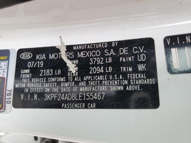 3KPF24AD8LE155467 KIA FORTE FE