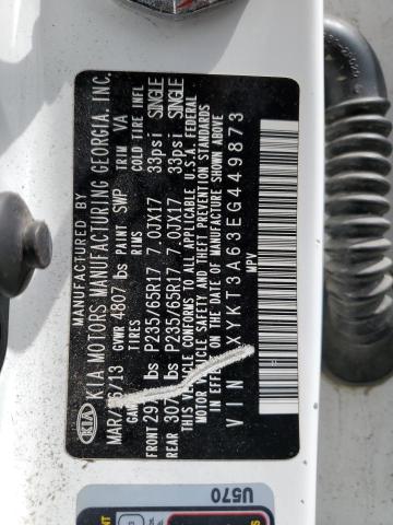 5XYKT3A63EG449873 KIA SORENTO LX