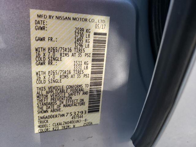 1N6AD0ER7HN753293 Nissan FRONTIER S
