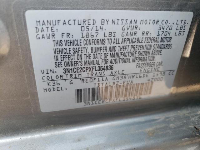 3N1CE2CPXFL354836 Nissan Versa Note S
