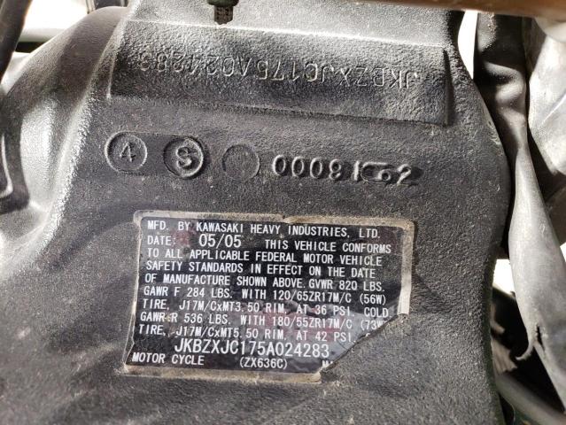 2005 KAWASAKI ZX636 C1 - JKBZXJC175A024283