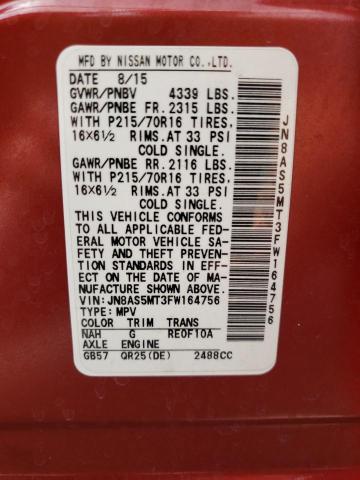 JN8AS5MT3FW164756 Nissan Rogue Select S