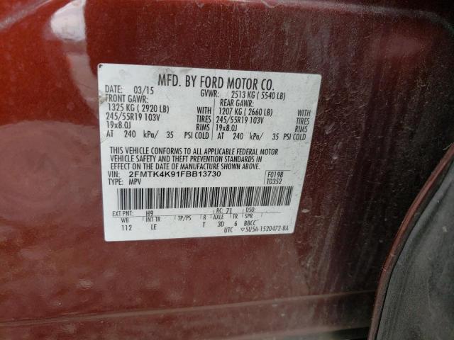 2FMTK4K91FBB13730 2015 FORD EDGE, photo no. 14