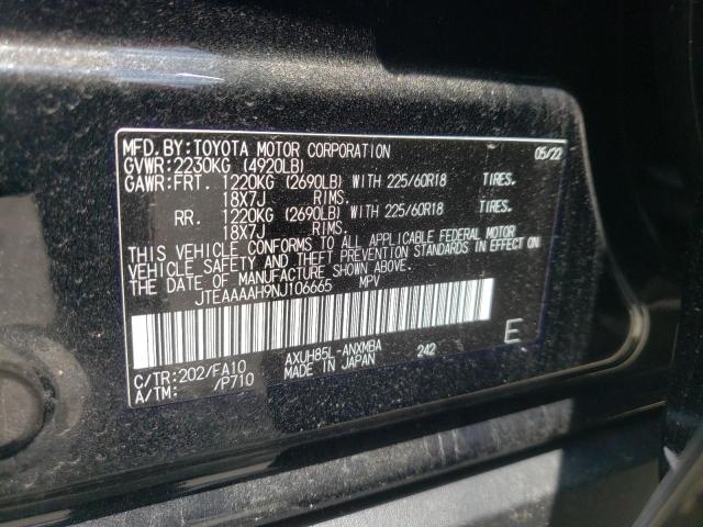 2022 TOYOTA VENZA HYBR - JTEAAAAH9NJ106665
