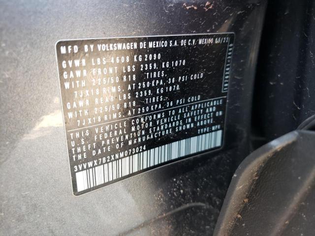2022 VOLKSWAGEN TAOS SE - 3VVWX7B2XNM073024