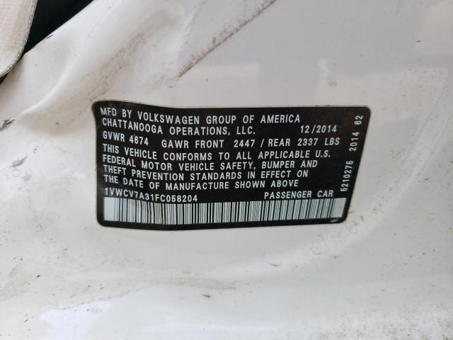 2015 VOLKSWAGEN PASSAT SEL - 1VWCV7A31FC058204