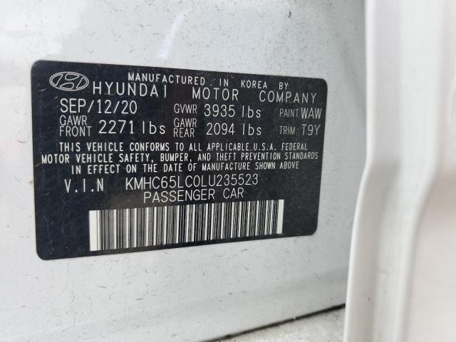 2020 HYUNDAI IONIQ BLUE - KMHC65LC0LU235523