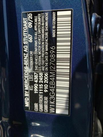 W1K3G4EB4MJ270896 Mercedes-Benz A 220