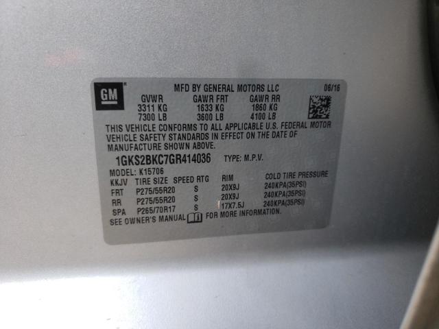 1GKS2BKC7GR414036 GMC YUKON SLT