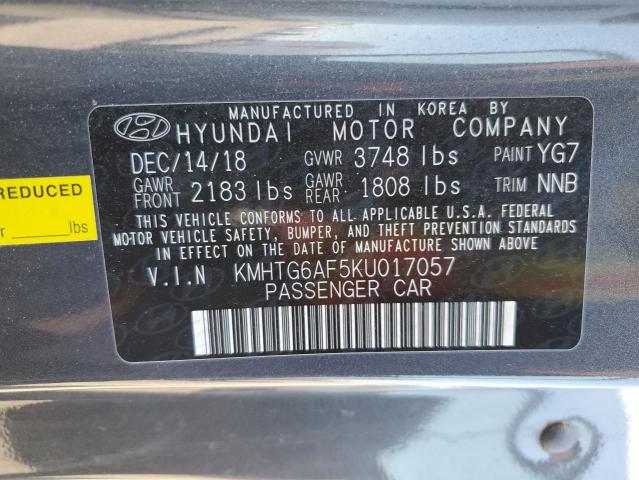 2019 HYUNDAI VELOSTER B - KMHTG6AF5KU017057