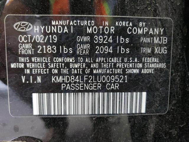 KMHD84LF2LU009521 Hyundai ELANTRA SEL