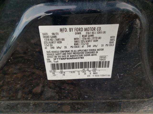 3FTTW8F90NRA03780 Ford Maverick Xl