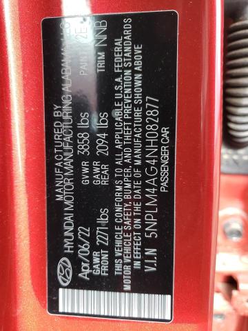 5NPLM4AG4NH082877 Hyundai ELANTRA SEL