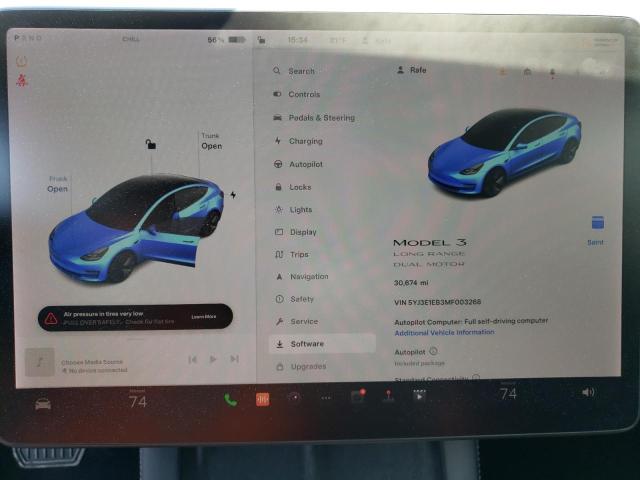 5YJ3E1EB3MF003268 Tesla MODEL 3