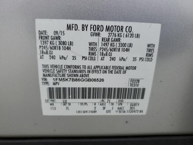 1FM5K7B86GGB06526 Ford EXPLORER