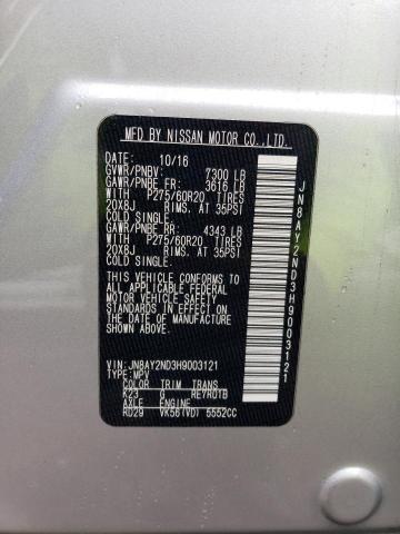 JN8AY2ND3H9003121 Nissan ARMADA SV