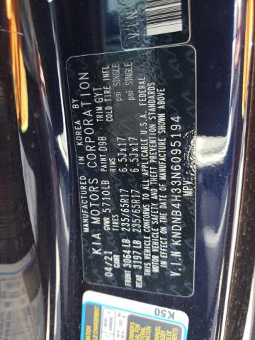 KNDNB4H33N6095194 KIA Carnival Lx