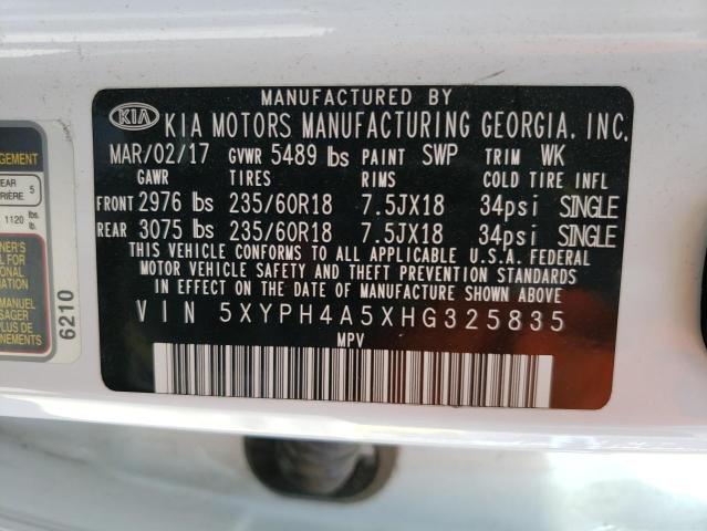 5XYPH4A5XHG325835 KIA SORENTO EX