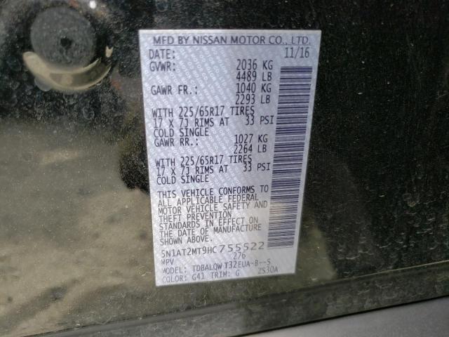 5N1AT2MT9HC755522 Nissan ROGUE S