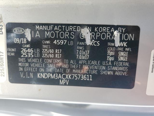 KNDPM3ACXK7573611 KIA Sportage Lx