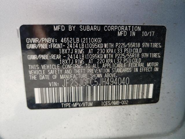 JF2SJGEC5JH494040 Subaru Forester 2.0xt Premium