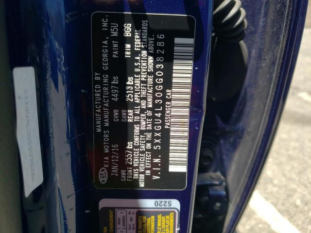 5XXGU4L30GG038286 KIA OPTIMA EX