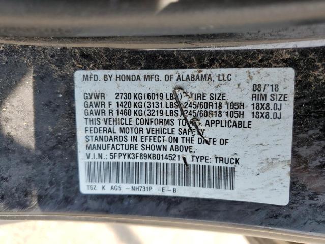 5FPYK3F89KB014521 Honda Ridgeline  12