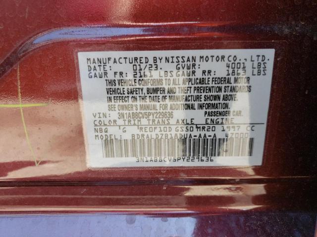 3N1AB8CV5PY229636 Nissan SENTRA SV