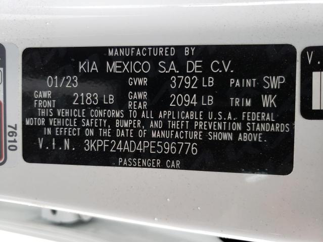 3KPF24AD4PE596776 KIA FORTE LX