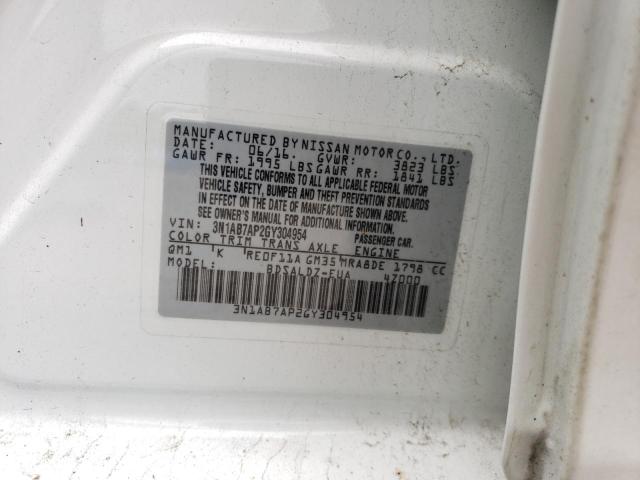 3N1AB7AP2GY304954 Nissan SENTRA S