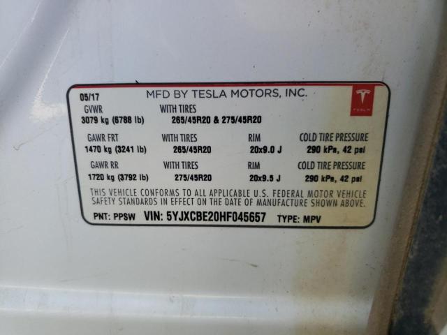 5YJXCBE20HF045657 Tesla MODEL X