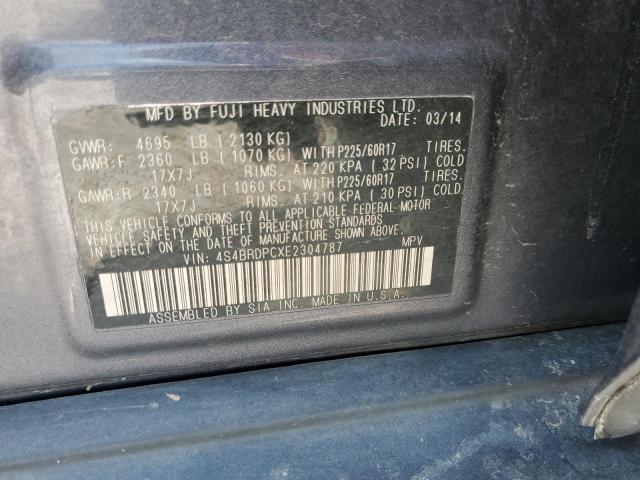 4S4BRDPCXE2304787 Subaru Outback 3.6r Limited