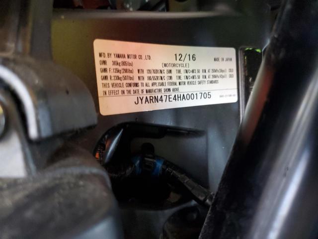 2017 YAMAHA XSR900 JYARN47E4HA001705