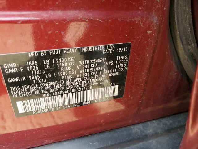 4S4BSACC8H3312796 Subaru Outback 2.5i Premium