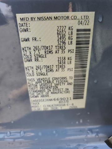 1N6ED1EJXNN669031 Nissan FRONTIER S
