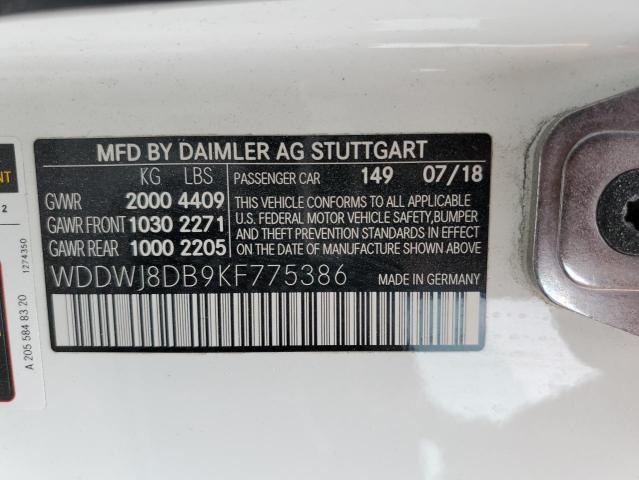 WDDWJ8DB9KF775386 Mercedes-Benz C-Class C 300 12