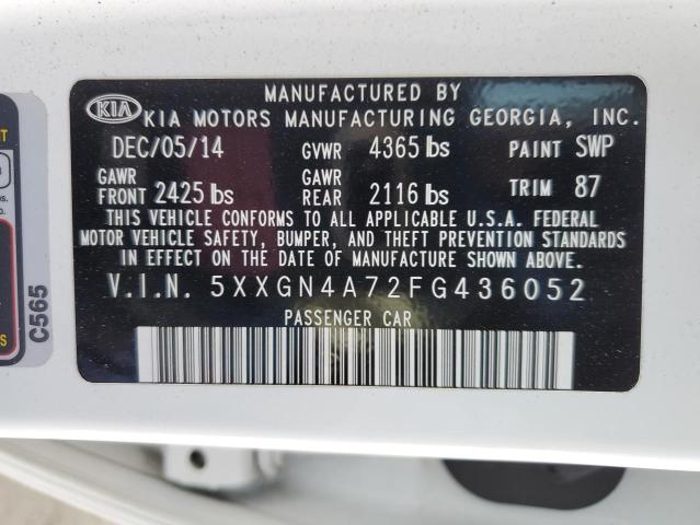 5XXGN4A72FG436052 KIA OPTIMA EX