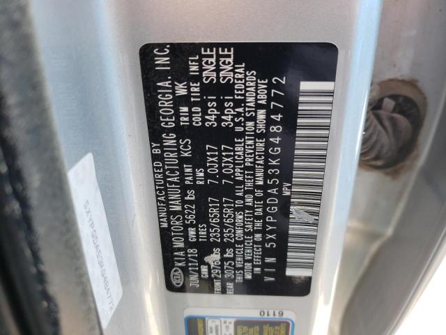 5XYPGDA53KG484772 KIA SORENTO LX