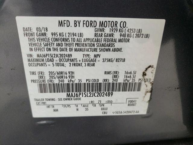 MAJ6P1SL2JC202489 Ford ECOSPORT S